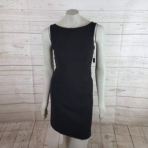 Tahari Sheath Dress Blk Contrast Trim Fitted Seams